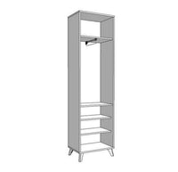 Elegant Kenzo Oak Slim Wardrobe: Single Door, Four Shelves, Pull-Out Hanging Rail - UK Luxury Furniture