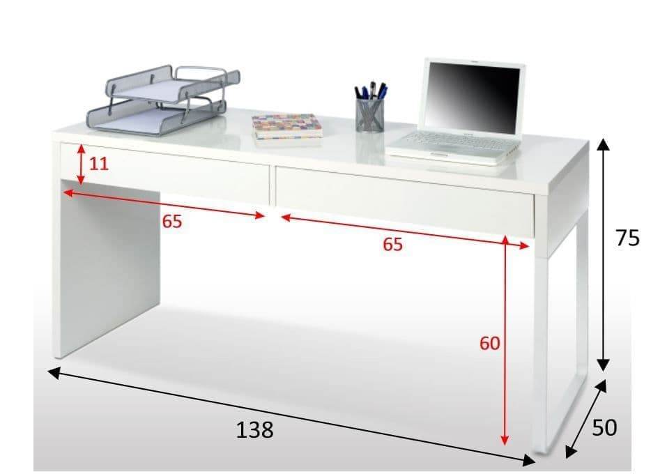 Kuba Arctic White Desk with Drawers: Sleek, Functional, Reversible Legs for Modern Offices - UK Luxury Furniture