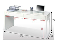 Kuba Arctic White Desk with Drawers: Sleek, Functional, Reversible Legs for Modern Offices - UK Luxury Furniture