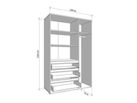 Kyoto Artisan Oak Effect 3-Door 3-Drawer Mirrored Wardrobe: Stylish Storage Solution - UK Luxury Furniture