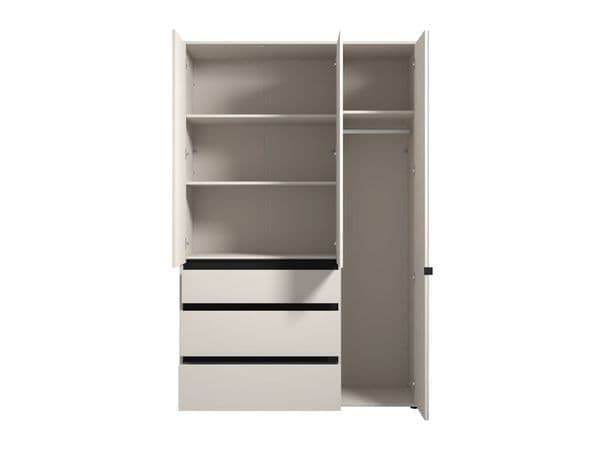 Kyoto Cashmere 3 Door 3 Drawer Mirrored Wardrobe: Elegant, Functional Storage Solution - UK Luxury Furniture