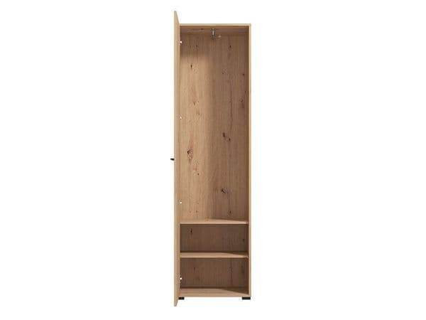 Lazlo Slatted Artisan Oak Effect Slim Wardrobe - Elegant Space-Saving Storage Solution - UK Luxury Furniture