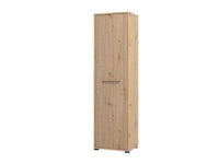 Lazlo Slatted Artisan Oak Effect Slim Wardrobe - Elegant Space-Saving Storage Solution - UK Luxury Furniture
