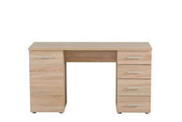 Libro Sonoma Oak Effect Desk with Four Drawers and Modern Matte White Finish - UK Luxury Furniture