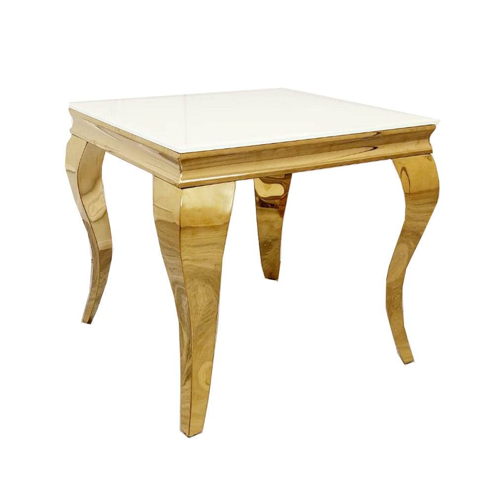 Luxury Louis Gold Side Lamp Table - Elegant 60cm x 60cm Design Perfect for Any Room - UK Luxury Furniture