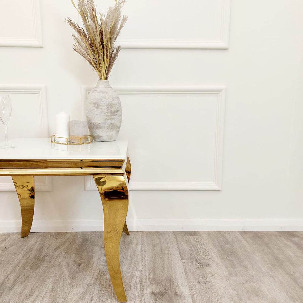 Luxury Louis Gold Side Lamp Table - Elegant 60cm x 60cm Design Perfect for Any Room - UK Luxury Furniture