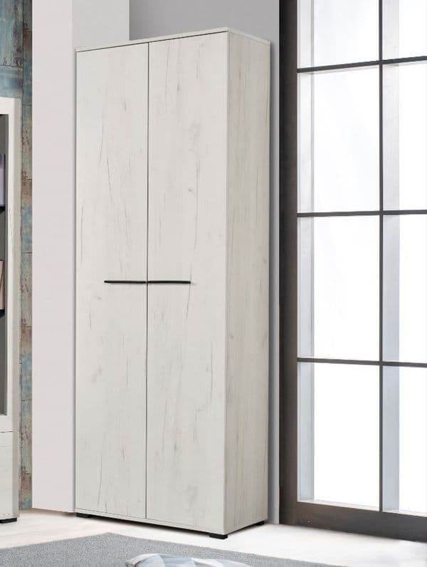 Lucerne Oak Finish Two-Door Narrow Wardrobe: Space-Saving Elegant Storage Solution - UK Luxury Furniture