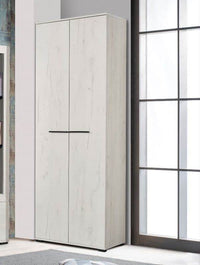 Lucerne Oak Finish Two-Door Narrow Wardrobe: Space-Saving Elegant Storage Solution - UK Luxury Furniture