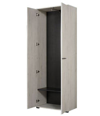 Lucerne Oak Finish Two-Door Narrow Wardrobe: Space-Saving Elegant Storage Solution - UK Luxury Furniture