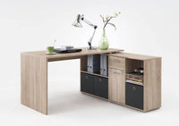 Luiz Oak Flexi Corner Office Desk - Versatile, Durable, and Space-Saving - UK Luxury Furniture