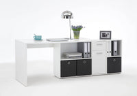 Luiz White Flexi Corner Office Desk - Versatile, Modern, and Space-Saving Design - UK Luxury Furniture