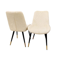 Luna Velvet Dining Chair - Scandinavian Style with Gold Tipped Legs - Available in 6 Colours - UK Luxury Furniture