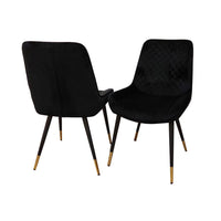 Luna Velvet Dining Chair - Scandinavian Style with Gold Tipped Legs - Available in 6 Colours - UK Luxury Furniture