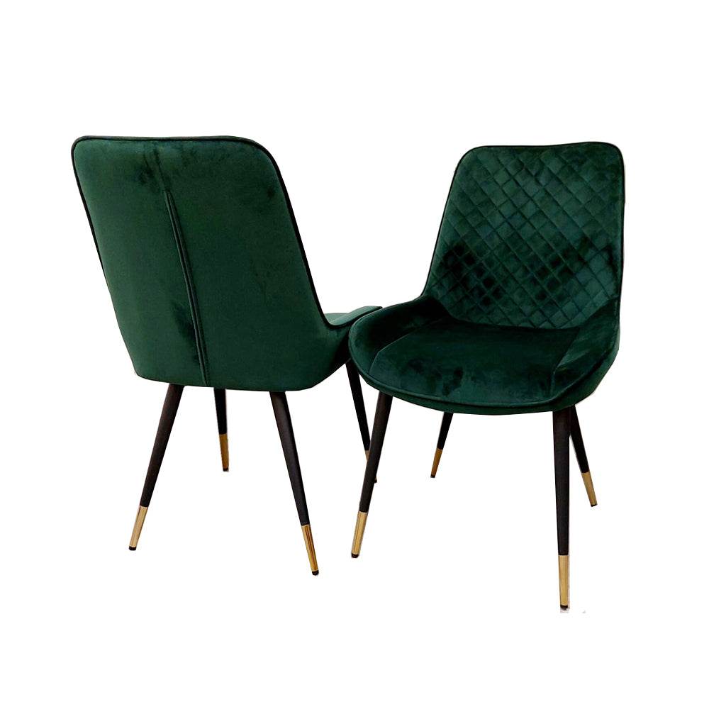 Luna Velvet Dining Chair - Scandinavian Style with Gold Tipped Legs - Available in 6 Colours - UK Luxury Furniture