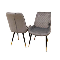 Luna Velvet Dining Chair - Scandinavian Style with Gold Tipped Legs - Available in 6 Colours - UK Luxury Furniture