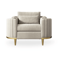 Luxury Cream Velvet Brooklyn Sofa Suite Set with Tufting and Gold Legs - UK Luxury Furniture