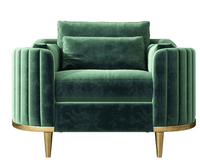 Luxury Green Velvet Brooklyn Sofa Suite Sets – Elegant 1, 2, 3 Seater Designs with Gold Legs - UK Luxury Furniture
