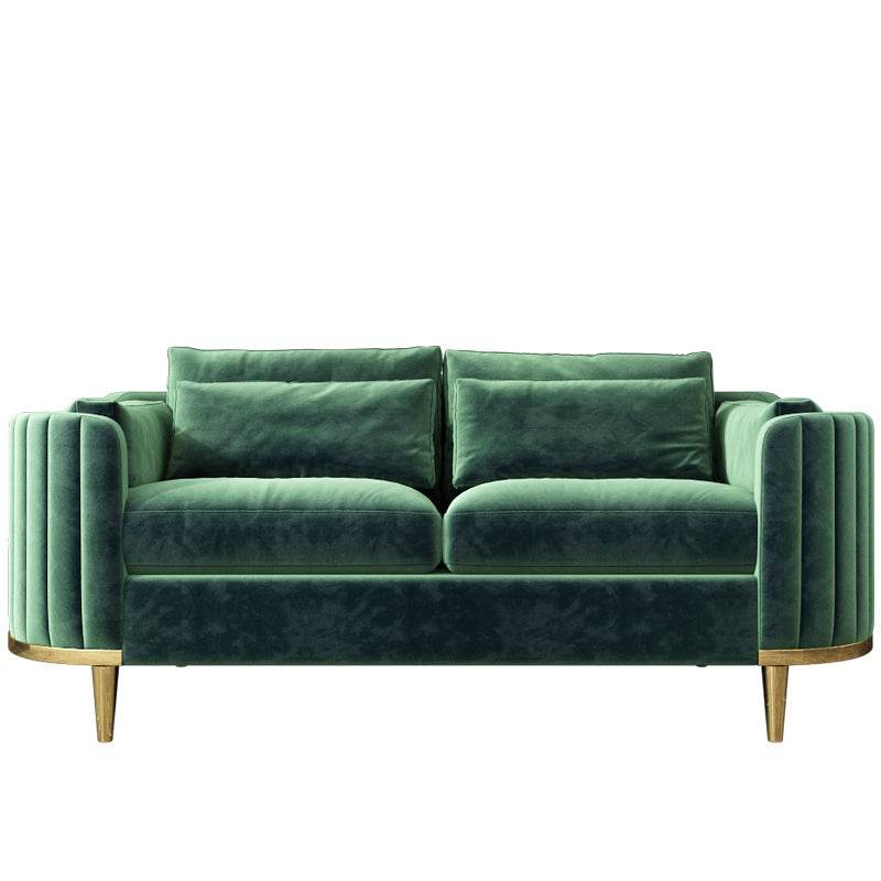 Luxury Green Velvet Brooklyn Sofa Suite Sets – Elegant 1, 2, 3 Seater Designs with Gold Legs - UK Luxury Furniture
