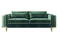 Luxury Green Velvet Brooklyn Sofa Suite Sets – Elegant 1, 2, 3 Seater Designs with Gold Legs - UK Luxury Furniture