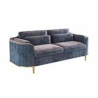 Luxury Brooklyn Sofa Suite Set in Grey Velvet - Stylish Tumbling Design with Gold Legs - UK Luxury Furniture