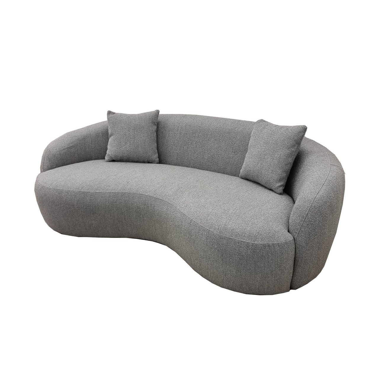 Luxury Grey Boucle 3-Seater Curved Sofa - La Concha Wave Design for Elegant Home Decoration - UK Luxury Furniture