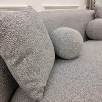 Luxury Grey Boucle 3-Seater Curved Sofa - La Concha Wave Design for Elegant Home Decoration - UK Luxury Furniture