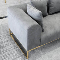 Larissa Luxury Grey Velvet Sofa Set - Timeless Italian Design with Gold Metal Legs - UK Luxury Furniture