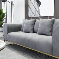 Larissa Luxury Grey Velvet Sofa Set - Timeless Italian Design with Gold Metal Legs - UK Luxury Furniture