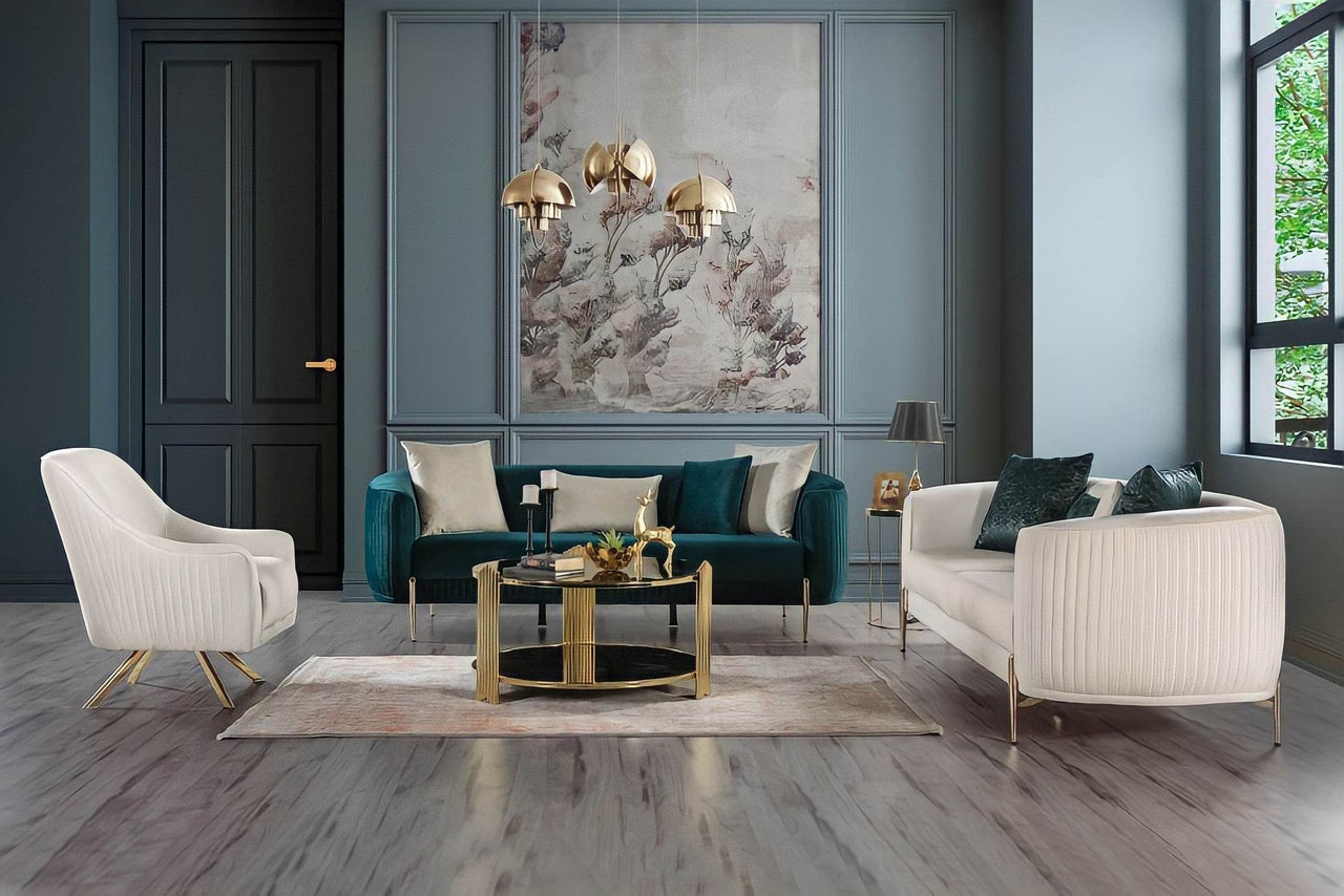 Lisbon Glam Velvet Sectional Sofa with Gold Metal Legs and Cushions - Modern Luxury Design - UK Luxury Furniture