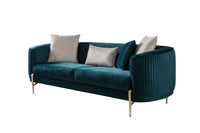 Lisbon Glam Velvet Sectional Sofa with Gold Metal Legs and Cushions - Modern Luxury Design - UK Luxury Furniture