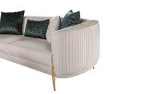 Lisbon Glam Velvet Sectional Sofa with Gold Metal Legs and Cushions - Modern Luxury Design - UK Luxury Furniture