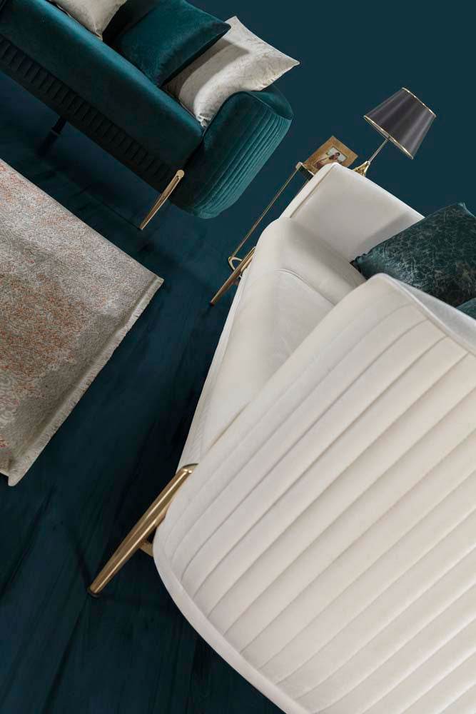 Lisbon Glam Velvet Sectional Sofa with Gold Metal Legs and Cushions - Modern Luxury Design - UK Luxury Furniture