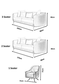 Lisbon Glam Velvet Sectional Sofa with Gold Metal Legs and Cushions - Modern Luxury Design - UK Luxury Furniture