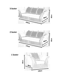 Luxury Manhattan Sofa Set in Grey Velvet - Elegant Design with Gold Metal Legs - UK Luxury Furniture
