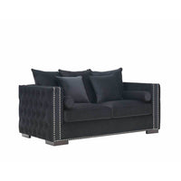 Moscow Luxury Black Velvet Sofa Sets with Chesterfield Design – 1, 2 & 3 Seater Options - UK Luxury Furniture