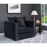 Moscow Luxury Black Velvet Sofa Sets with Chesterfield Design – 1, 2 & 3 Seater Options - UK Luxury Furniture