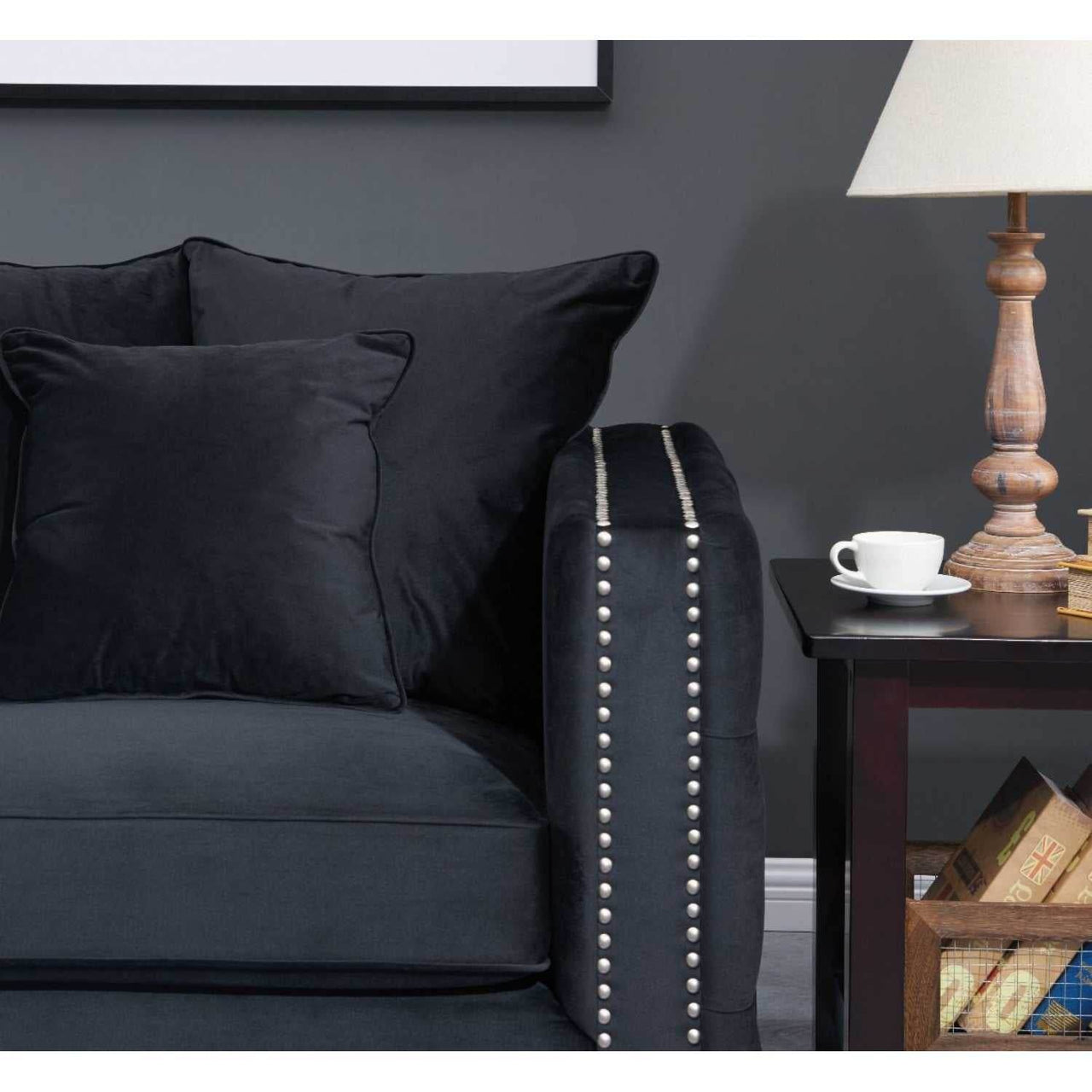 Moscow Luxury Black Velvet Sofa Sets with Chesterfield Design – 1, 2 & 3 Seater Options - UK Luxury Furniture
