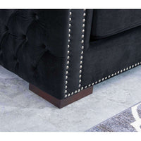 Moscow Luxury Black Velvet Sofa Sets with Chesterfield Design – 1, 2 & 3 Seater Options - UK Luxury Furniture