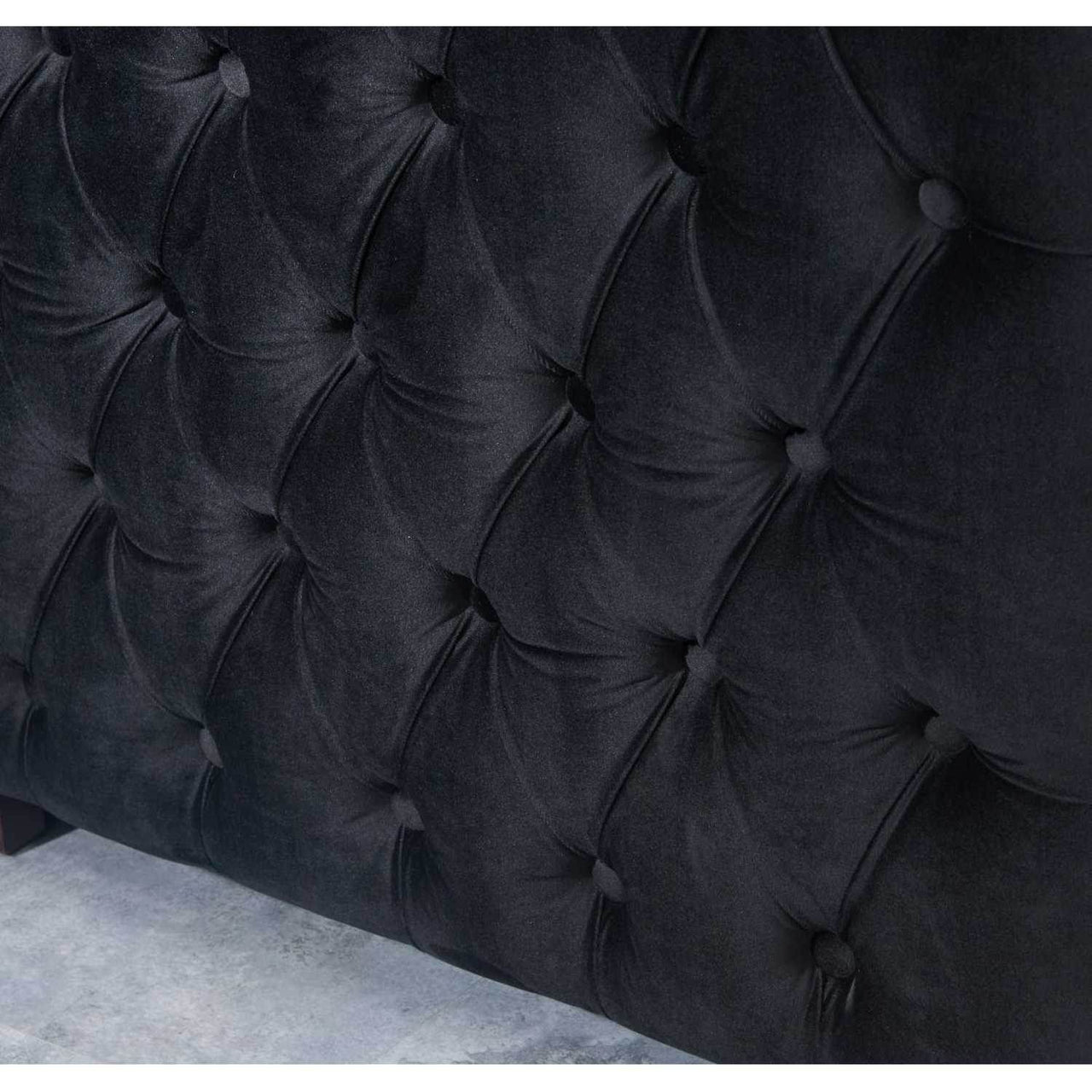 Moscow Luxury Black Velvet Sofa Sets with Chesterfield Design – 1, 2 & 3 Seater Options - UK Luxury Furniture