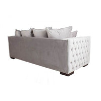 Luxury Grey Silver Velvet Moscow Sofa Sets with Deep Buttoned Chesterfield Design - UK Luxury Furniture