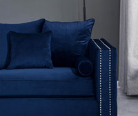 Luxurious Moscow Sofa Sets in Navy Blue Velvet with Chesterfield Detailing – 1, 2 or 3 Seater Options - UK Luxury Furniture