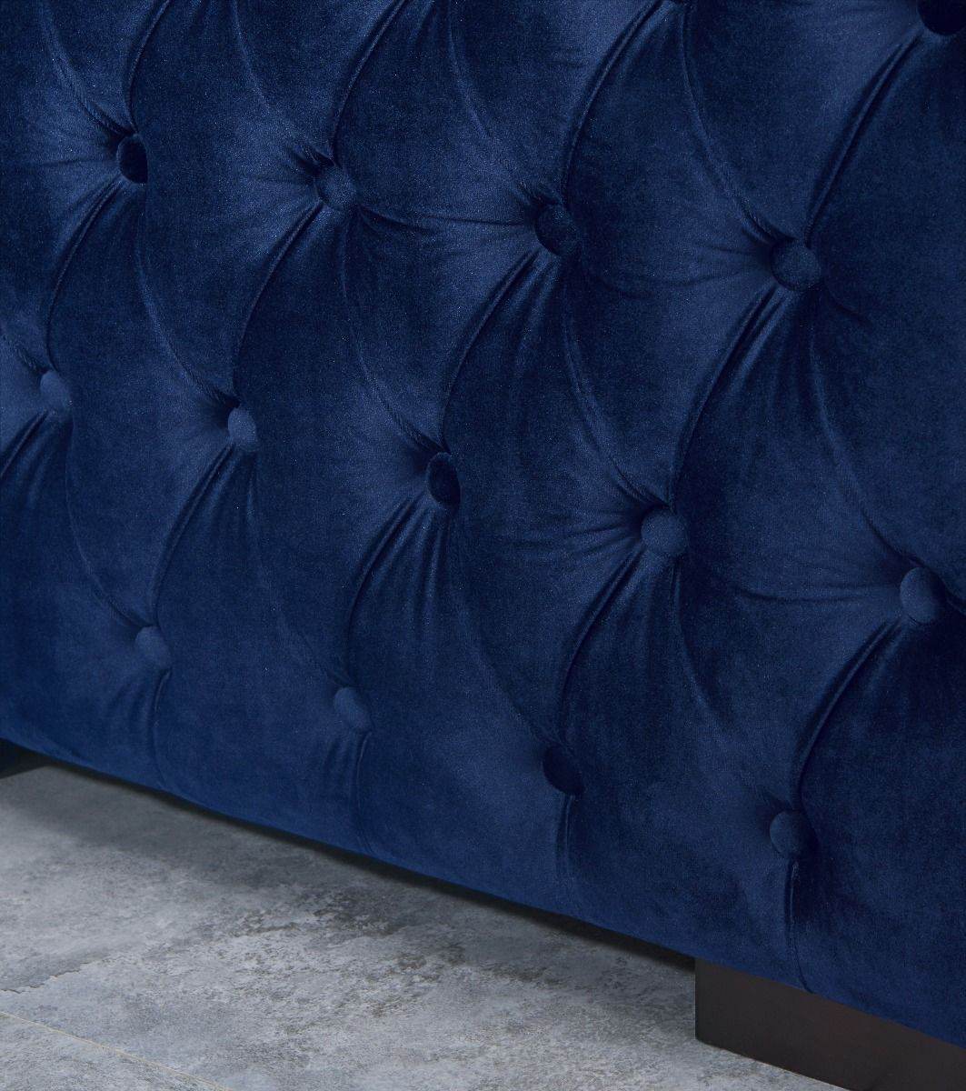 Luxurious Moscow Sofa Sets in Navy Blue Velvet with Chesterfield Detailing – 1, 2 or 3 Seater Options - UK Luxury Furniture