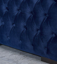 Luxurious Moscow Sofa Sets in Navy Blue Velvet with Chesterfield Detailing – 1, 2 or 3 Seater Options - UK Luxury Furniture