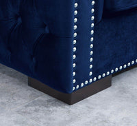 Luxurious Moscow Sofa Sets in Navy Blue Velvet with Chesterfield Detailing – 1, 2 or 3 Seater Options - UK Luxury Furniture