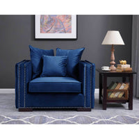 Luxurious Moscow Sofa Sets in Navy Blue Velvet with Chesterfield Detailing – 1, 2 or 3 Seater Options - UK Luxury Furniture