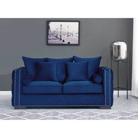 Luxurious Moscow Sofa Sets in Navy Blue Velvet with Chesterfield Detailing – 1, 2 or 3 Seater Options - UK Luxury Furniture