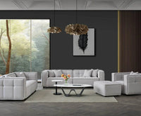 Murray 3-Seater Sofa In Luxurious Putty Boucle Fabric - Contemporary Chesterfield Design - UK Luxury Furniture