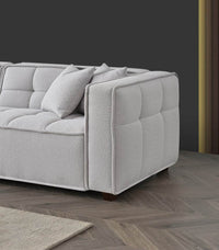 Murray 3-Seater Sofa In Luxurious Putty Boucle Fabric - Contemporary Chesterfield Design - UK Luxury Furniture