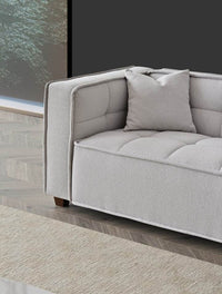 Murray 3-Seater Sofa In Luxurious Putty Boucle Fabric - Contemporary Chesterfield Design - UK Luxury Furniture