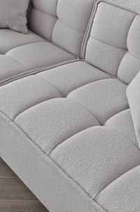 Murray 3-Seater Sofa In Luxurious Putty Boucle Fabric - Contemporary Chesterfield Design - UK Luxury Furniture